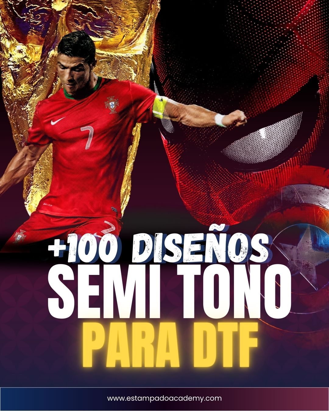 +100 Diseños en Semitono para DTF