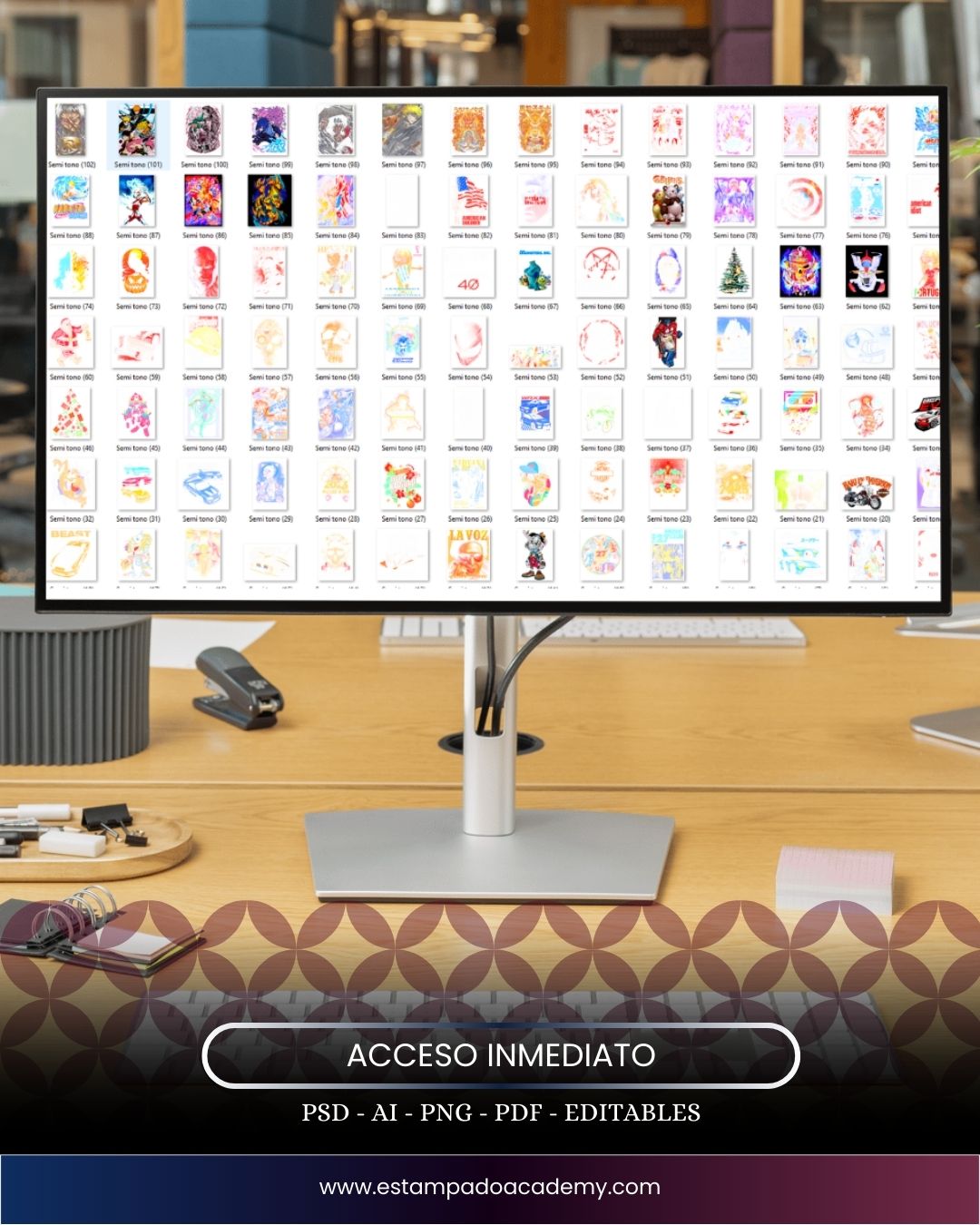 +100 Diseños en Semitono para DTF