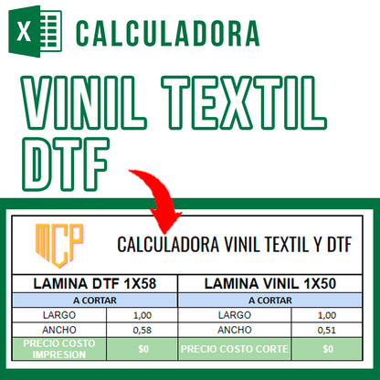 Calculadora de Vinil Textil y DTF