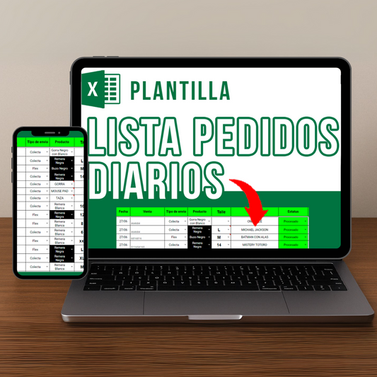 Planilla de Control de Pedidos Diarios para Estampado
